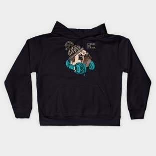 Music Lover Pug Kids Hoodie